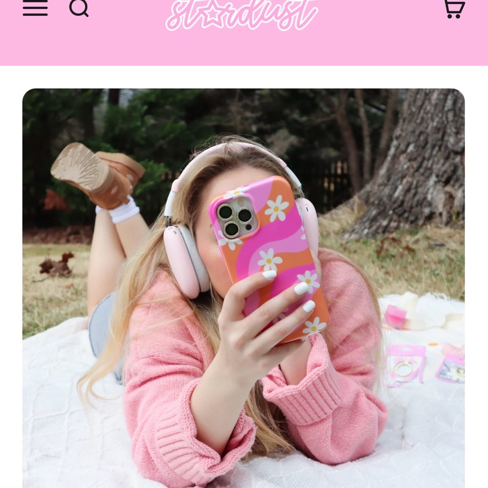 Pink and Orange Floral iPhone Case with Protective Bumper - Picture 7 of 9